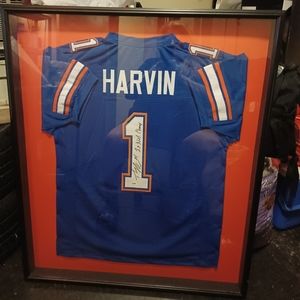 Framed Harvin Florida Gators Jersey 2x champions autographed with certification